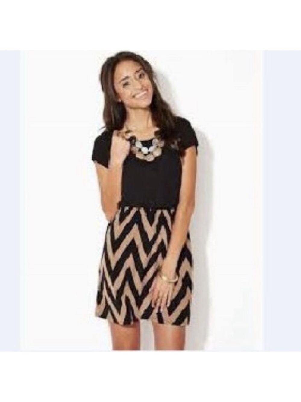 EUC, Nanette Lepore Geometric Mini Dress in Black & Pink Size Small